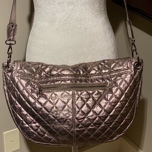 Amrita Singh gunmetal metallic crossbody purse